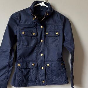 J. Crew Navy Utility Jacket with Gold Buttons
